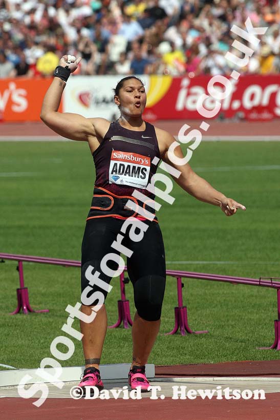 Valerie Adams winner of the shot put,  2013 IAAF Diamond League, Sainsbury's Anniversary Games, Queen Elizabeth Olympic Park, London.